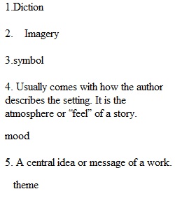 Short Story Terms Quiz